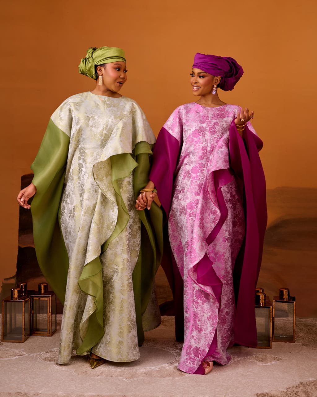 Zayn Jacquard Gown in Sage Green, Sage Green, angle 5
