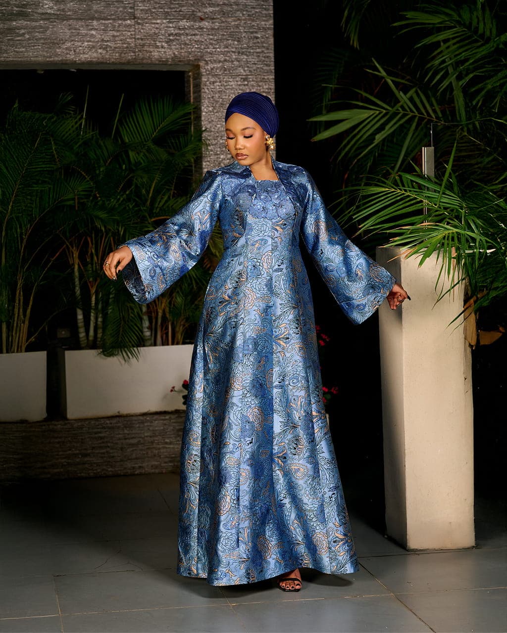 Blue Sultana Kaftan, Sky Blue, angle 2