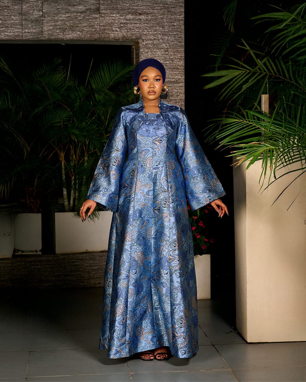 Blue Sultana Kaftan, Sky Blue, angle 3