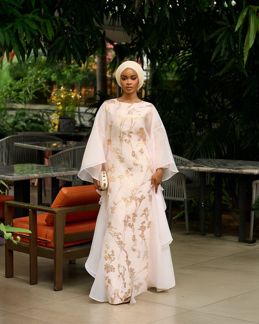 Farah Brocade Set in Ivory, Ivory, angle 1