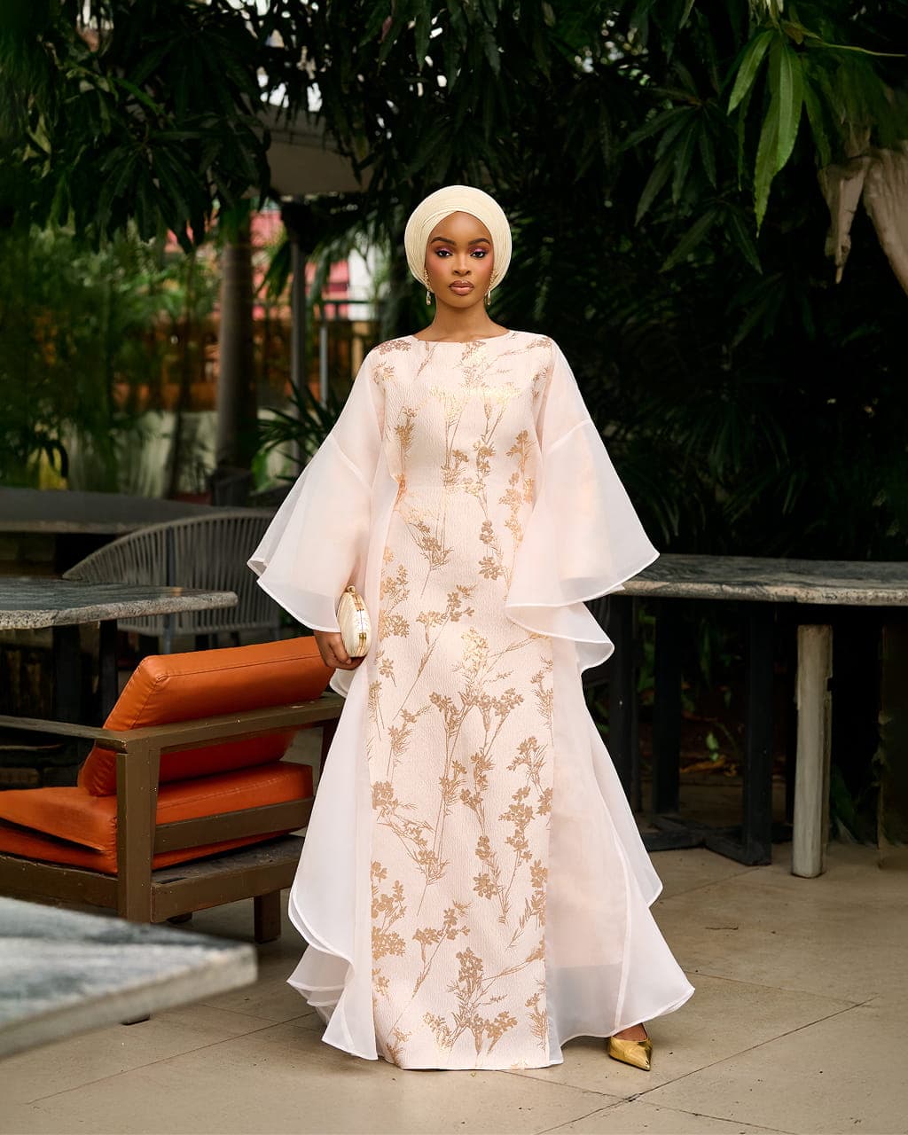Farah Brocade Set in Ivory, Ivory, angle 4