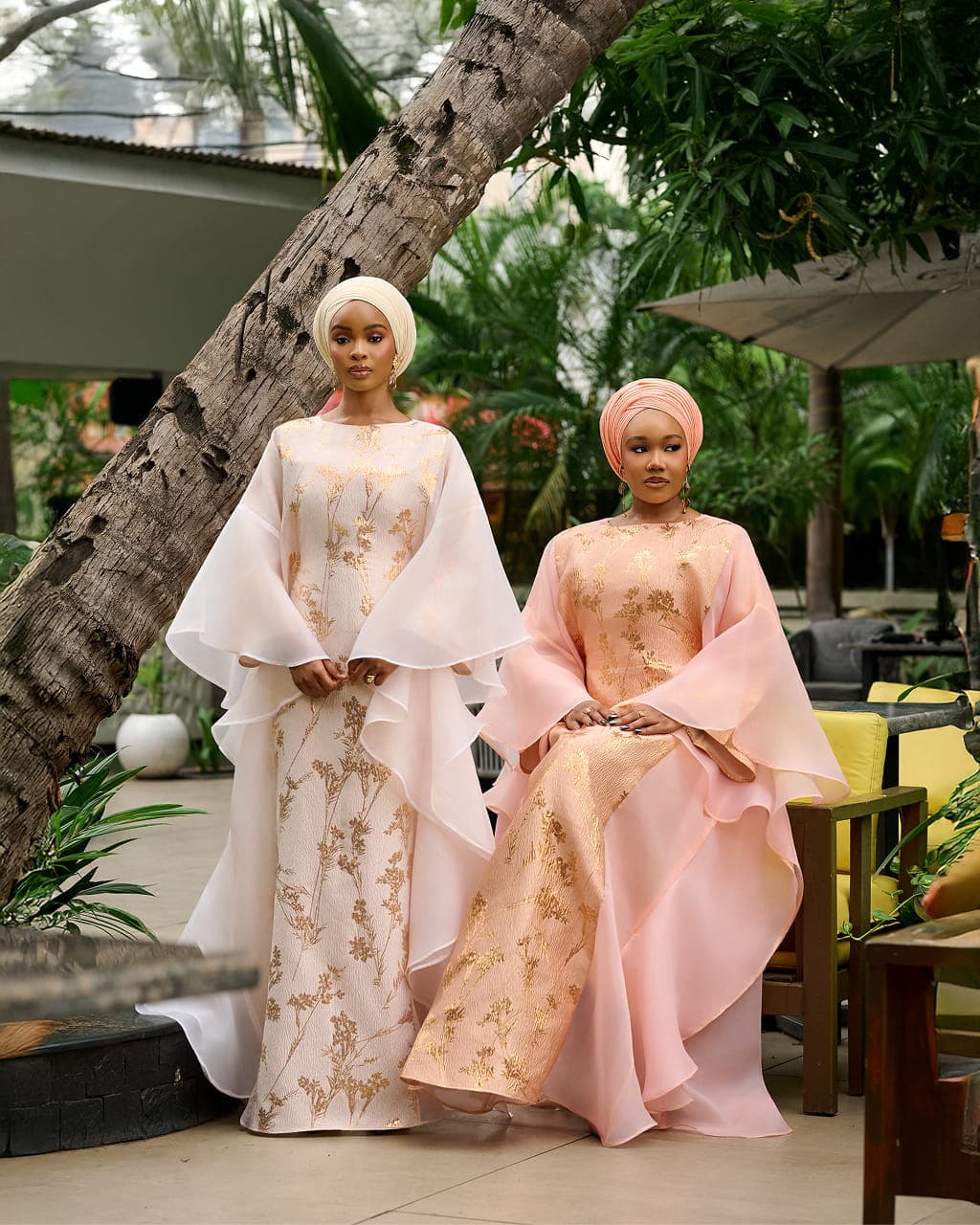 Farah Brocade Set in Ivory, Ivory, angle 5