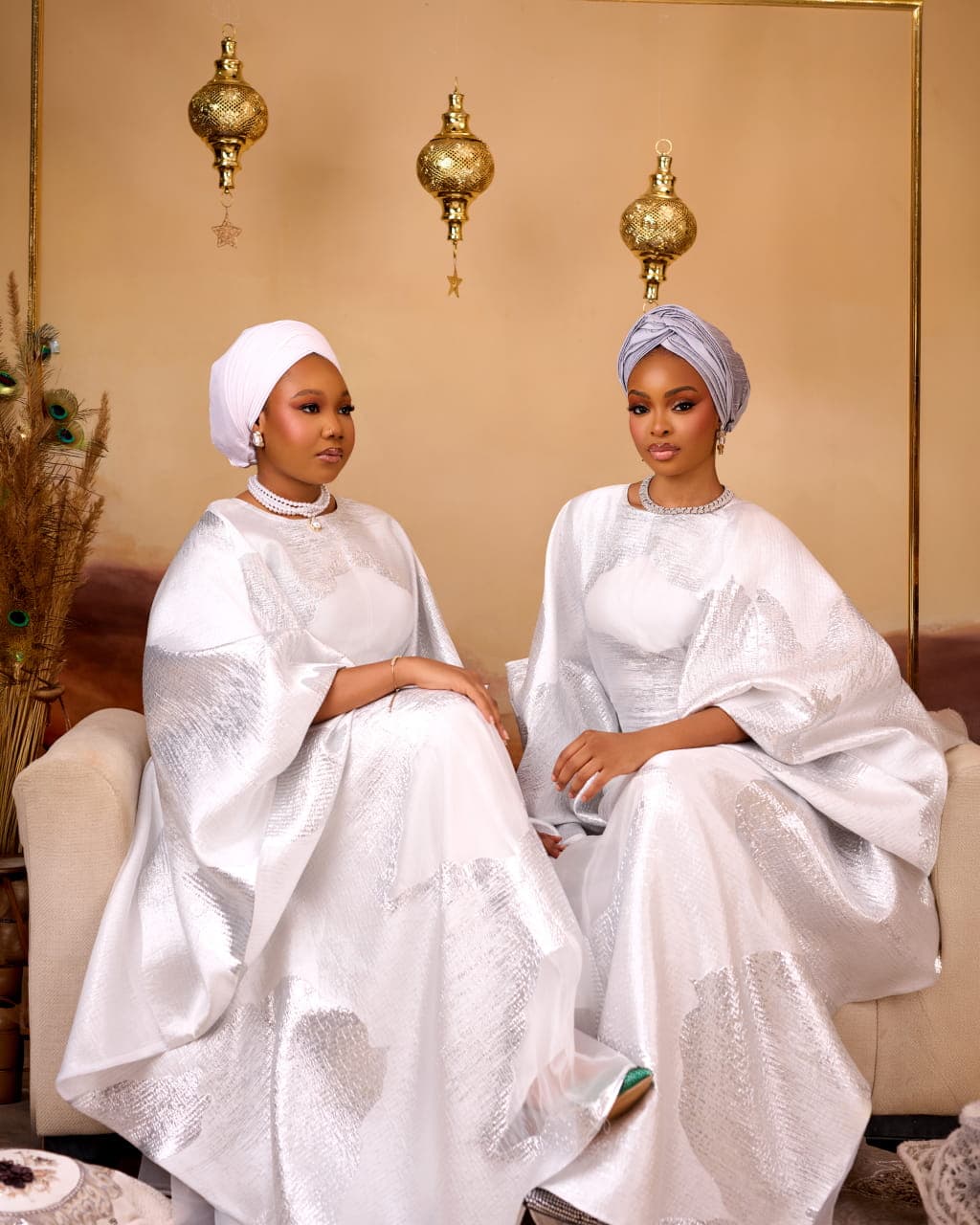 Nuur White Boubou Dress, White, angle 7
