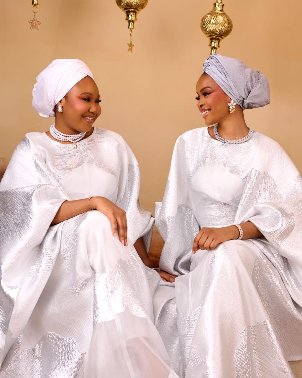 Nuur White Boubou Dress, White, angle 2