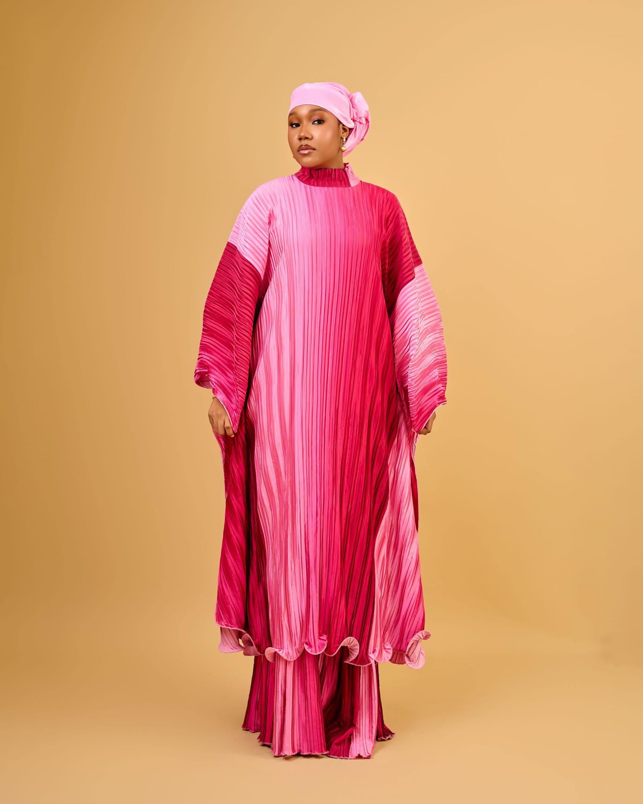 Pink Ombré Layali Silk Set, Pink Ombré, angle 1
