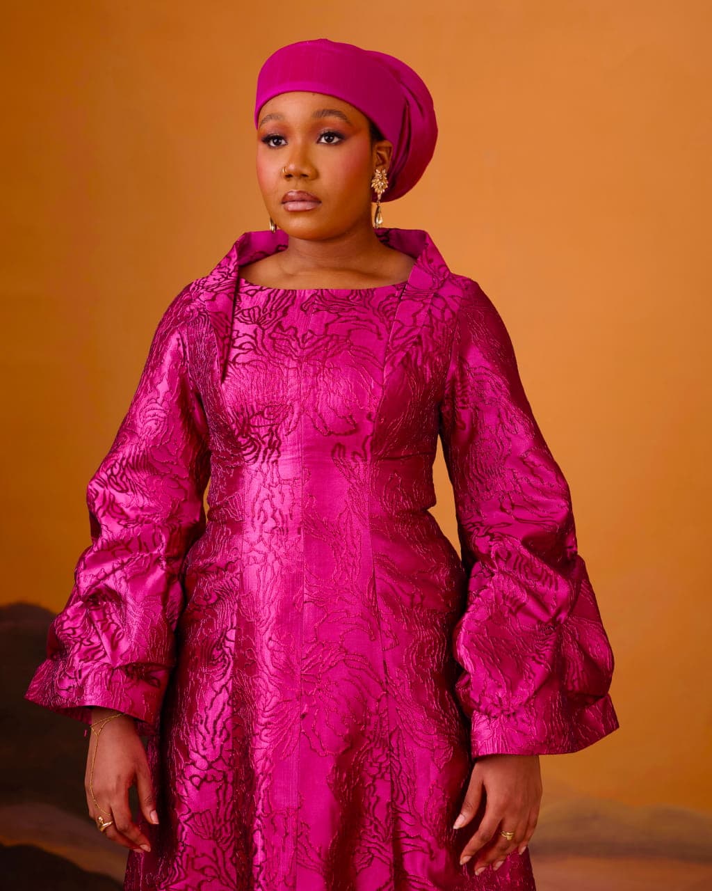 Sadau Magneta Kaftan Dress, Magenta, angle 3