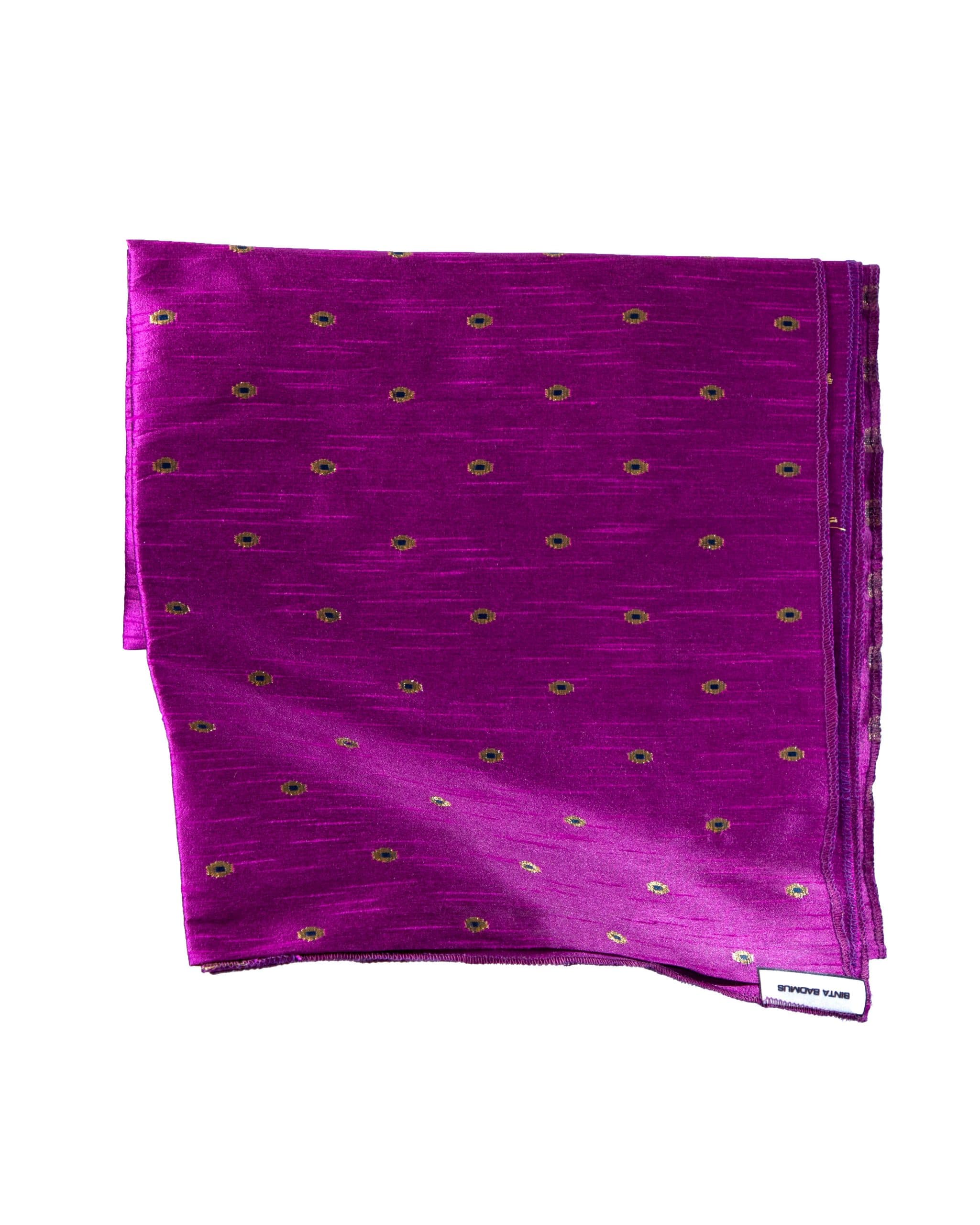 Polka Dot Embellished Raw Silk, Magenta (also Black, Brown, Pink, Purple, White), angle 1