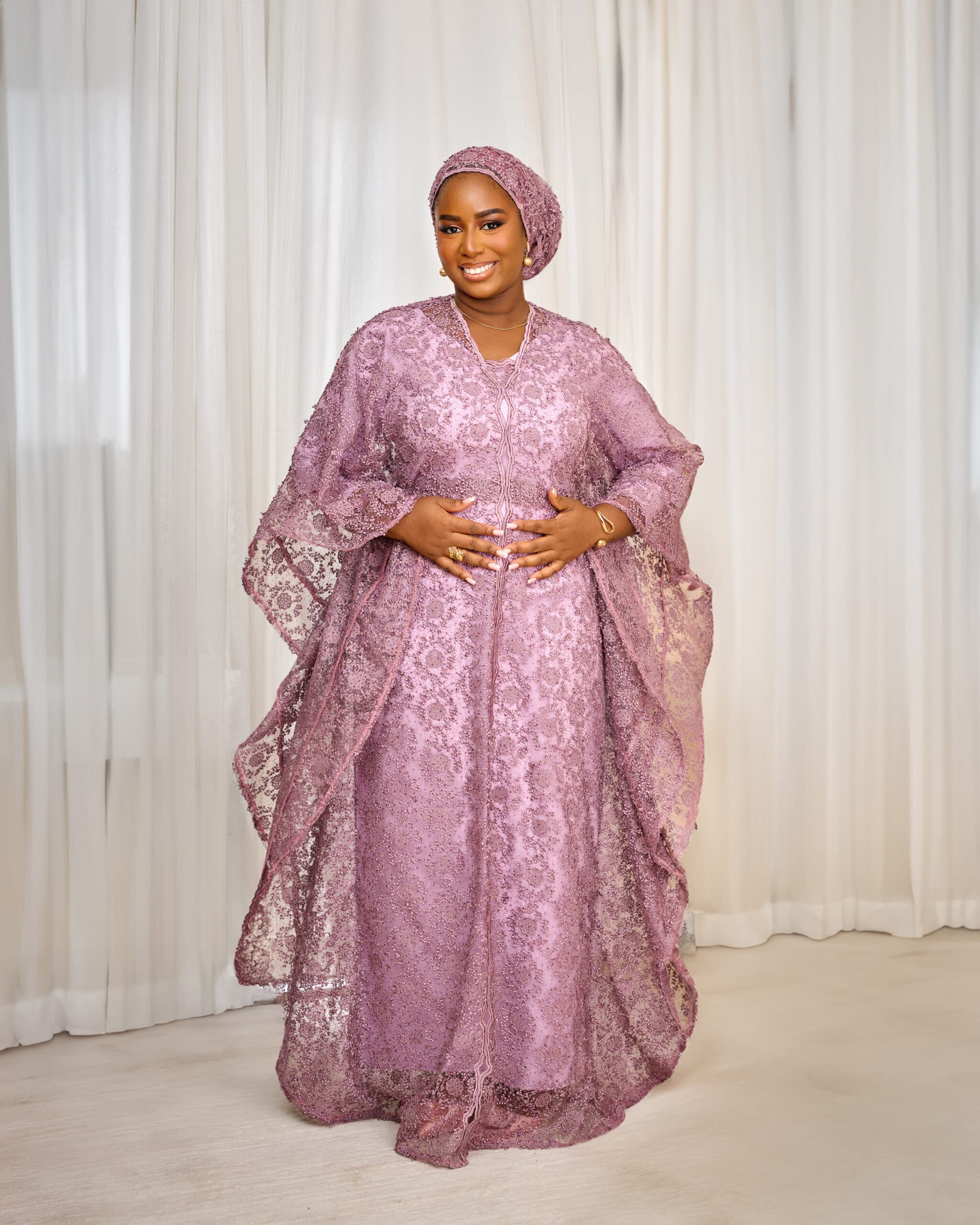 The Sereeen Lace Dress Set, Lavender Mauve, angle 3